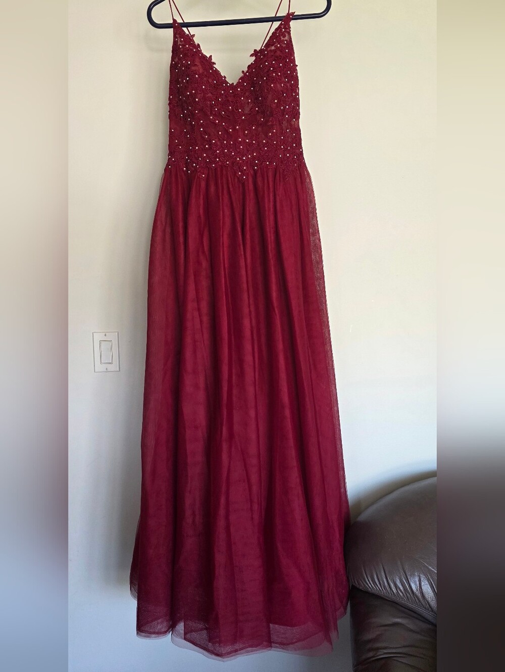 Woman's Burgundy Gown